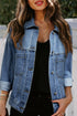Washed Oversize Pocketed Denim Jacket